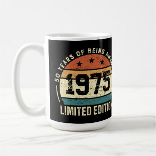 Vintage 1975 Retro 50th Birthday Anniversary Coffee Mug