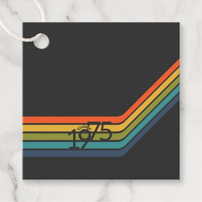 Vintage 1975 Retro Design  Favour Tags (Front)