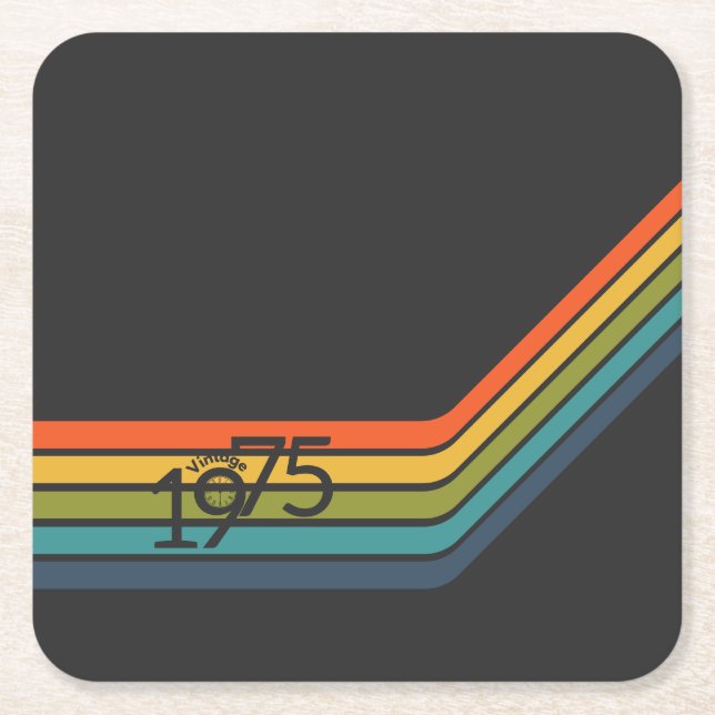 Vintage 1975 Retro Design paper coaster (Front)