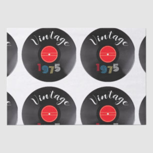 Vintage 1975 Retro Stripe Record 50th Birthday Tissue Paper
