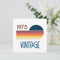 Vintage 1975 Retro Stripe Sun 50th Birthday