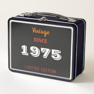 Vintage 1975 year limited edition 50th Birthday Metal Lunch Box