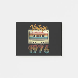 Vintage 1976 45th birthday cassette tape Birthday Post-it Notes