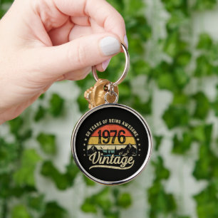 Vintage 1976 50 Years Old 50th Birthday Keychain