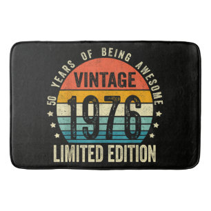 Vintage 1976 50th Birthday Born In 1976 Bath Mat