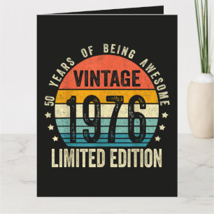 Vintage 1976 50th Birthday Born In 1976 Card