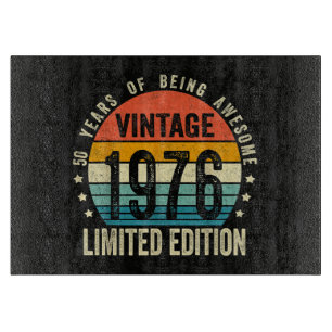 Vintage 1976 50th Birthday Born In 1976 Cutting Board