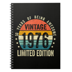 Vintage 1976 50th Birthday Born In 1976 Notebook