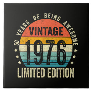 Vintage 1976 50th Birthday Born In 1976 Tile