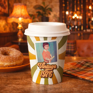 Vintage 1976 50th Birthday Photo Paper Cups