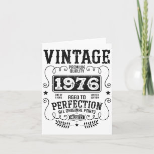 Vintage 1976 Birth Year Birthday Funny Quotes Retr Card