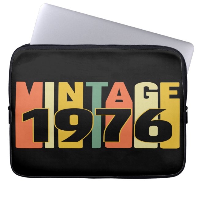 Vintage 1976 Birthday Laptop Sleeve (Front)