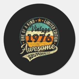 Vintage 1976 Limited Edition 50 Year Old 50th Birt Classic Round Sticker