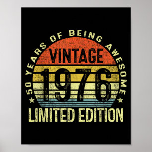 Vintage 1976 Limited Edition 50 Year Old 50th Birt Poster