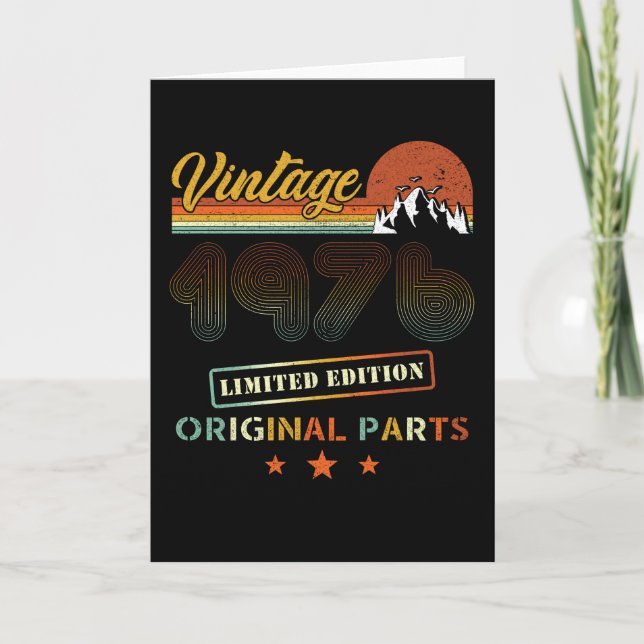 Vintage 1976 Retro Birthday Card (Front)