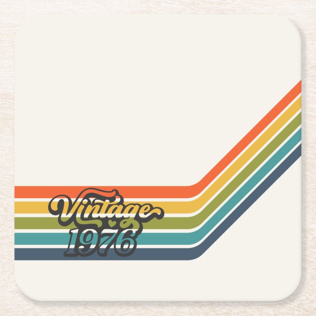 Vintage 1976 Retro Design paper coaster (Front)