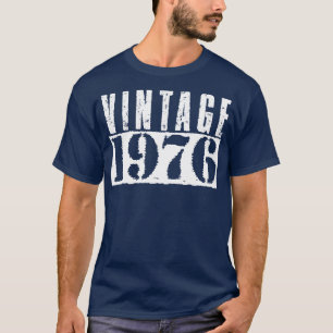 Vintage 1976 Vintage White Text T-Shirt