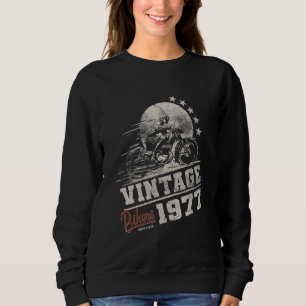 Vintage 1977 Bikers 45th Birthday 45 Yrs Biker Mot Sweatshirt