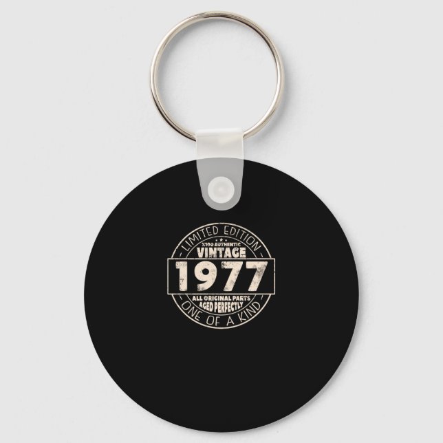 Vintage 1977 Birthday Gift Keychain (Front)