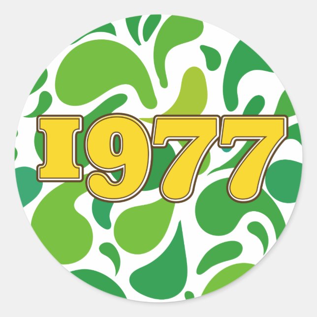Vintage 1977 classic round sticker (Front)