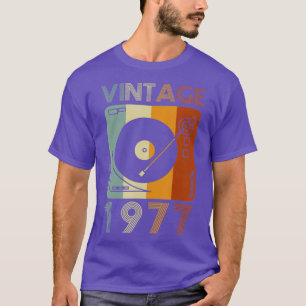 Vintage 1977 Retro Record Player Birthday Vinyl T-Shirt