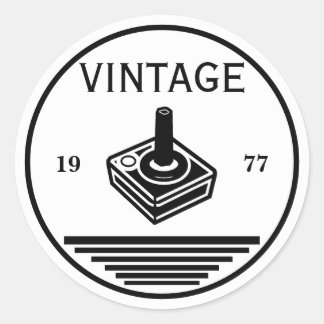 VINTAGE 1977Joystick Classic Round Sticker
