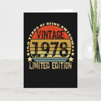 Vintage 1978 Limited Edition 43 Years