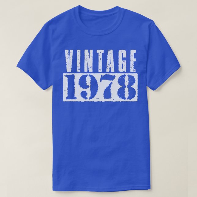 Vintage 1978 Vintage White Text T-Shirt (Design Front)