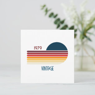 Vintage 1979 Retro Stripe Sun Invitation
