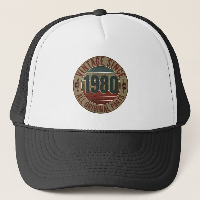 VINTAGE 1980 BIRTHDAY GIFT TRUCKER HAT (Front)