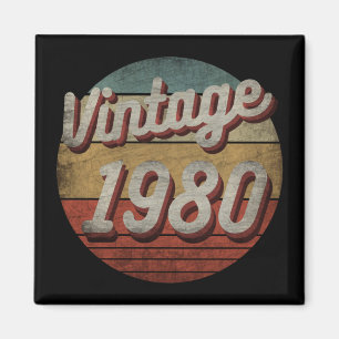 VINTAGE 1980 MEN WOMEN BIRTHDAY GIFT MAGNET