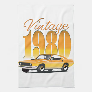Vintage 1980 Retro Car Kitchen Towel