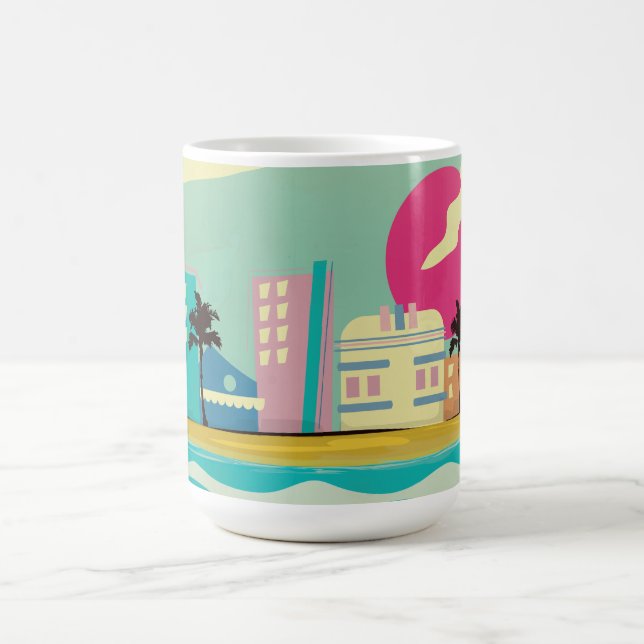 Vintage 1980s Miami Poster Coffee Mug (Center)