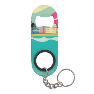 Vintage 1980s Miami Poster Keychain Bottle Opener