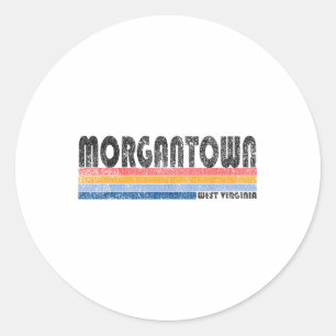 Vintage 1980s Style Morgantown West Virginia _1 Classic Round Sticker