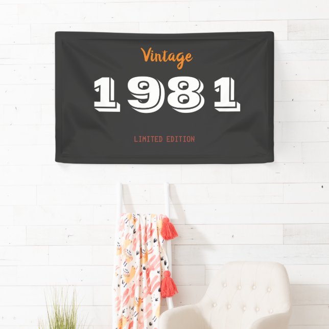 Vintage 1981 Limited Edition Gift Banner – Retro  (Insitu)