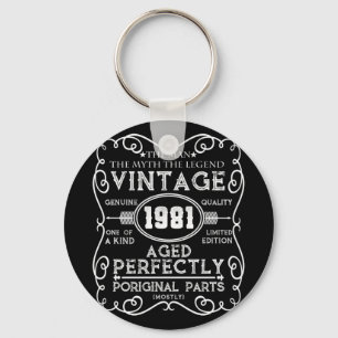 Vintage 1981 Man Myth Legend 40th Birthday Keychain