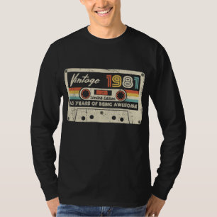 Vintage 1981 Retro Cassette 40th Birthday 40 Years T-Shirt