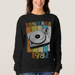 Vintage 1982 40th Birthday Vinyl Record Sweatshirt