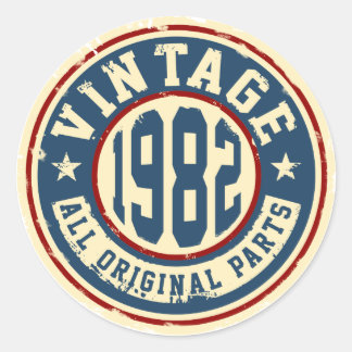 Vintage 1982 All Original Parts Classic Round Sticker