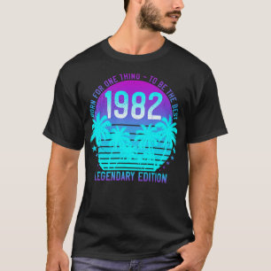 Vintage 1982 Birthday 39th  Aesthetic Sunset Palm T-Shirt