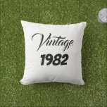 Vintage 1982 Custom Year Text Gifts Birthdays Cool Outdoor Pillow<br><div class="desc">Designed with custom text templates which you may edit to change the year as you need! Makes a great gift or party favour for birthdays,  weddings,  anniversary,  Christmas holidays etc!</div>