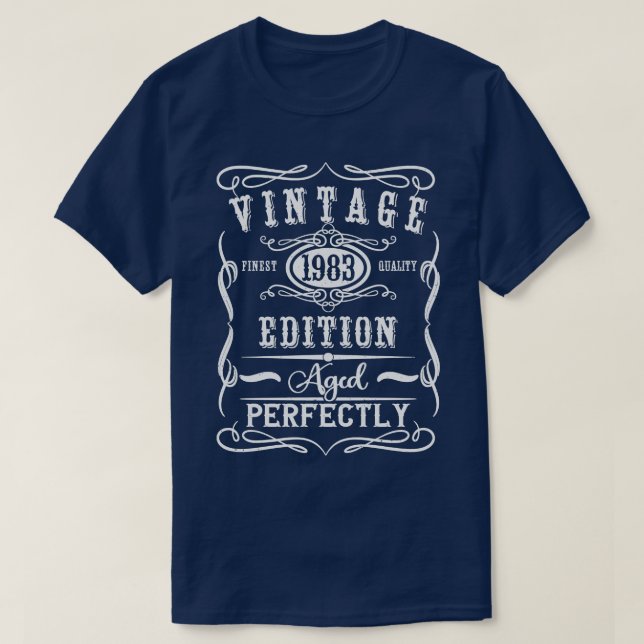 Vintage 1983 40th Birthday T-Shirt (Design Front)