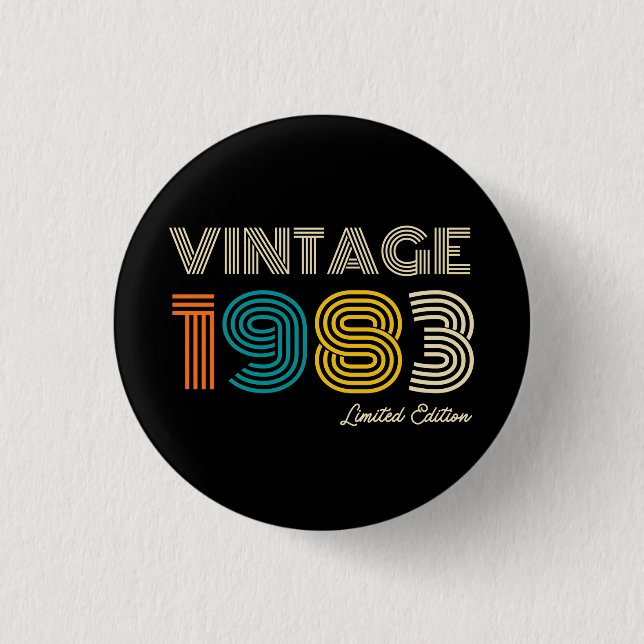 Vintage 1983 41st Birthday 1 Inch Round Button (Front)