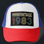 Vintage 1983 Birthday Gifts for men and women Trucker Hat<br><div class="desc">Celebrate a remarkable 41 years with unique vintage-inspired gifts that honour their 1983 birthday.
Perfect for both grandpas and grandmas,  
these thoughtful gifts capture cherished memories and timeless love.</div>