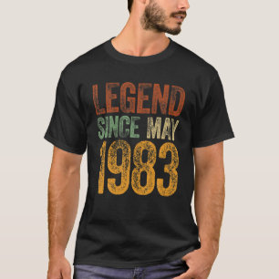 Vintage 1983 Birthday May Born Legend Since 1983 T-Shirt