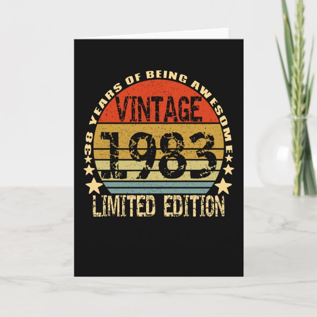 Vintage 1983 Limited Edition 38 Years Card (Front)