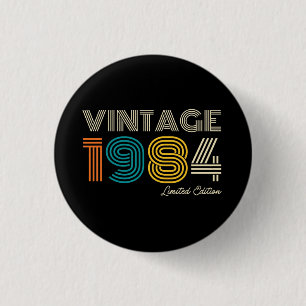 Vintage 1984 40th Birthday 1 Inch Round Button