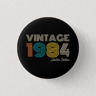 Vintage 1984 40th Birthday 1 Inch Round Button