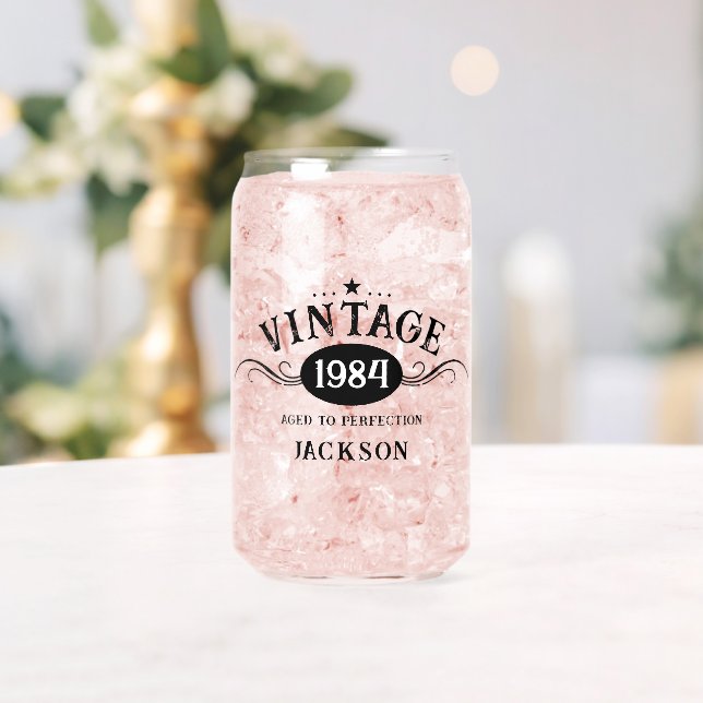 Vintage 1984 40th Birthday  Can Glass (Insitu (Wedding))